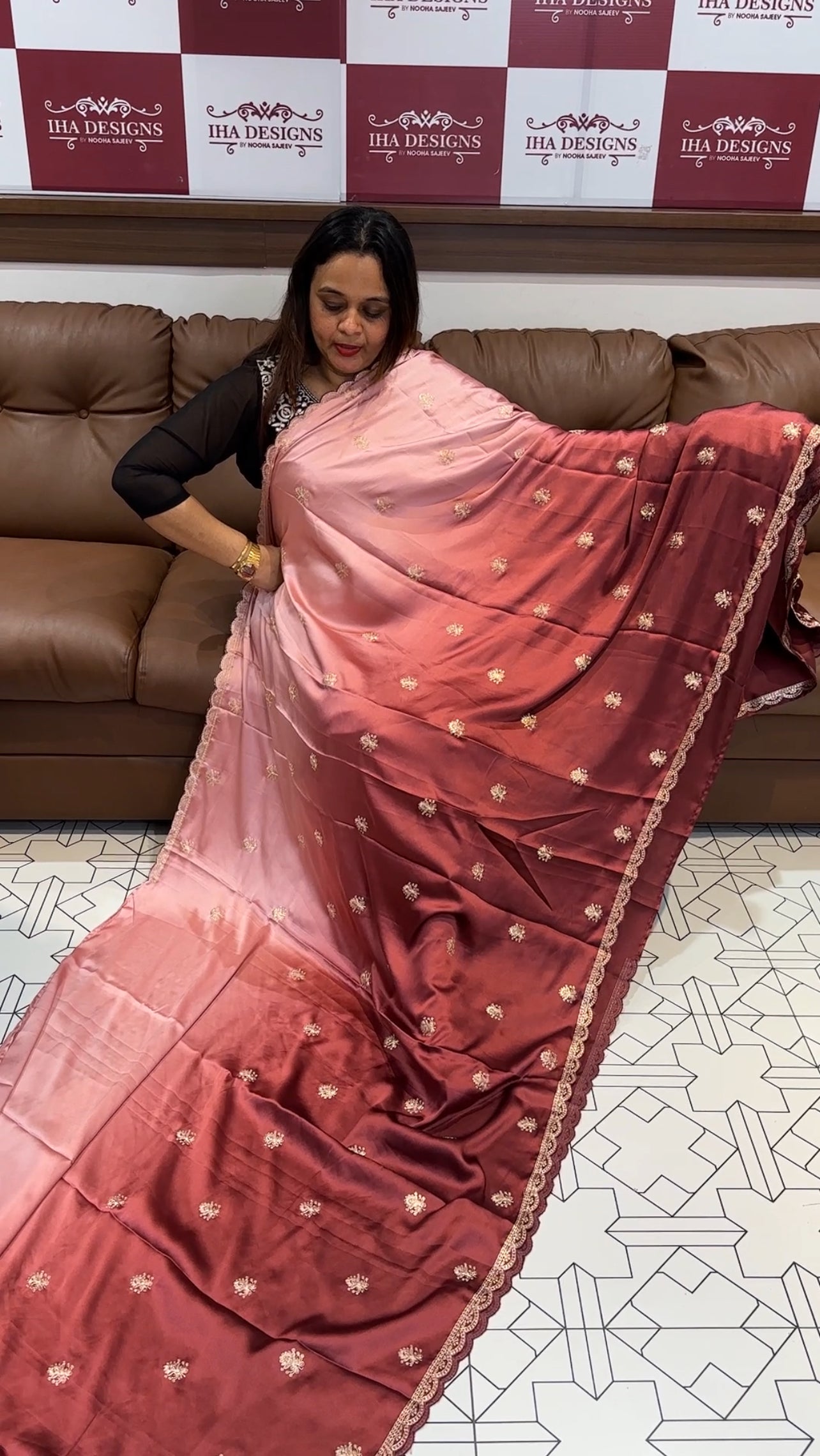 DESIGNER HAND WORKED SAREE - IHA 14467