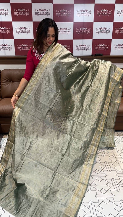 TISSUE BANARASI SAREE - IHA 14434