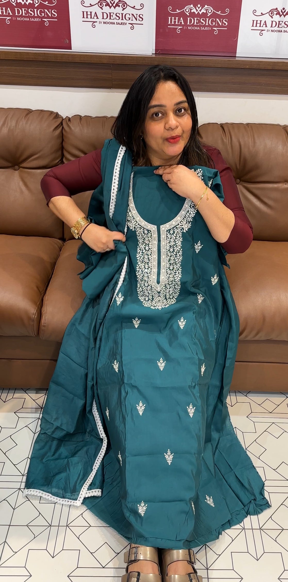 BUDGET BUY CHIKANKARI UNSTITCHED SALWAR SUITS - IHA 22842