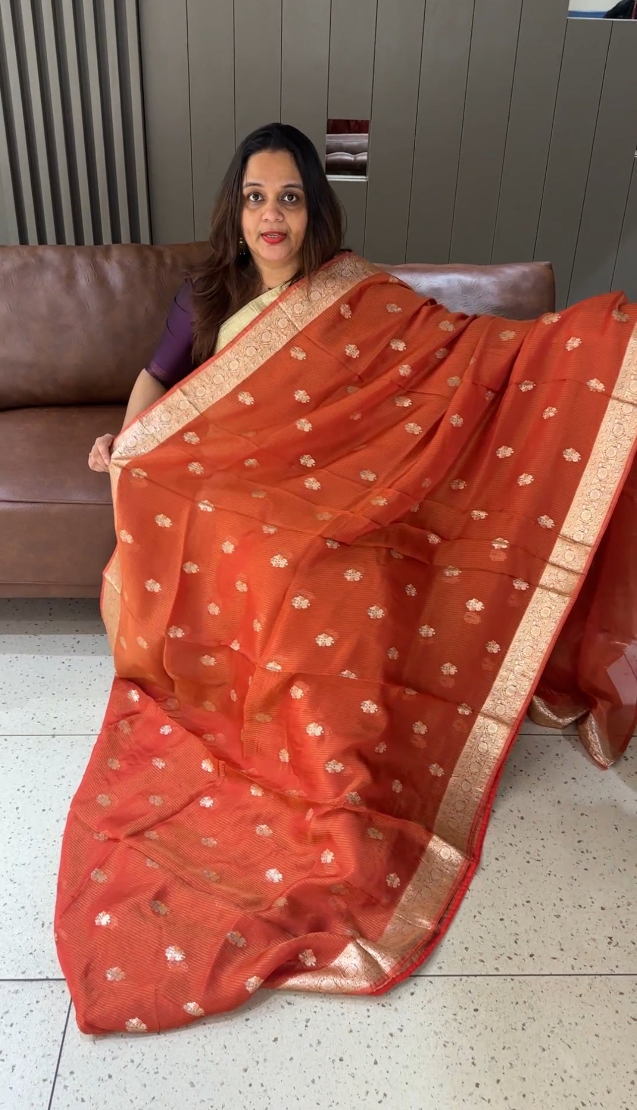 BANARASI TISSUE SAREES - IHA 15076