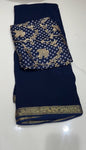 PLATINUM CHIFFON SAREE - IHA 16424