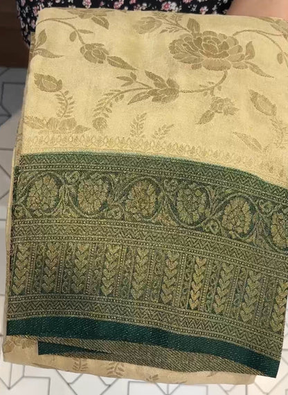 SEMI BANARASI SAREE - IHA 19208