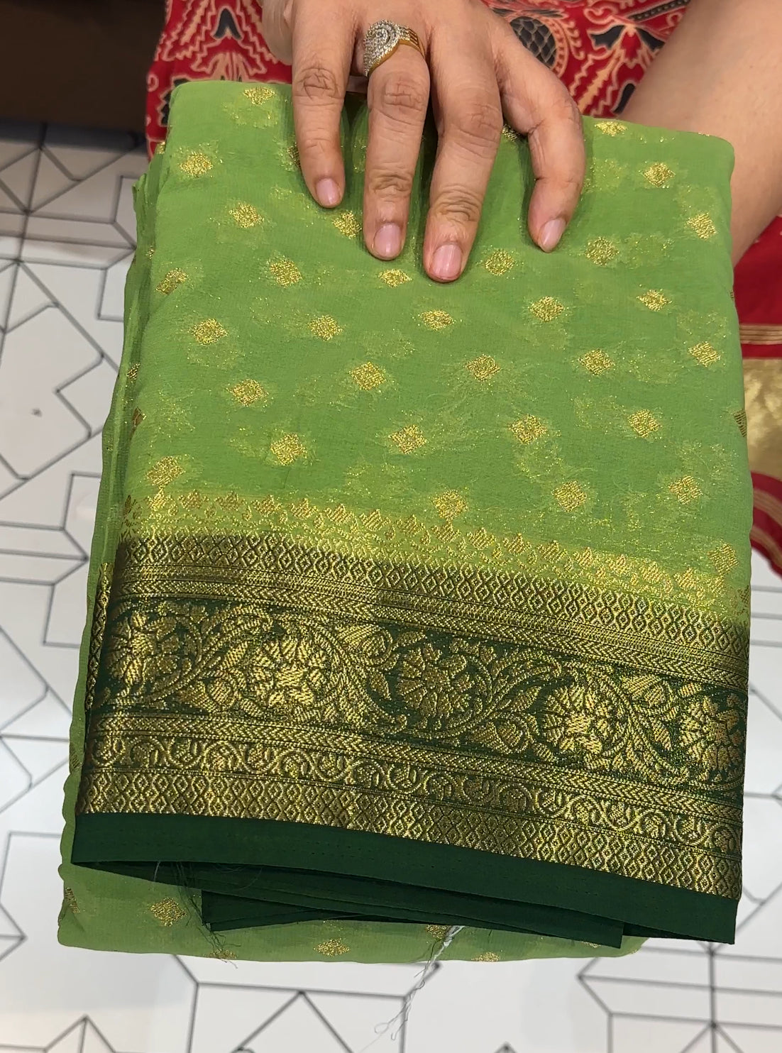 GEORGETTE BANARASI SAREE - IHA 18086