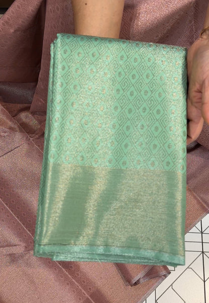 BUDGET BUY SEMI TISSUE SAREES - IHA 17553