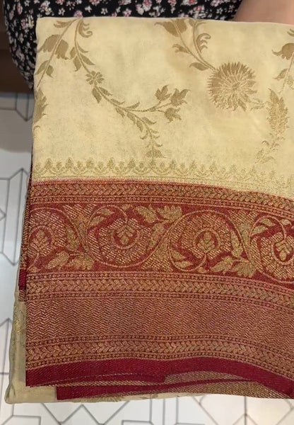 SEMI BANARASI SAREE - IHA 19208