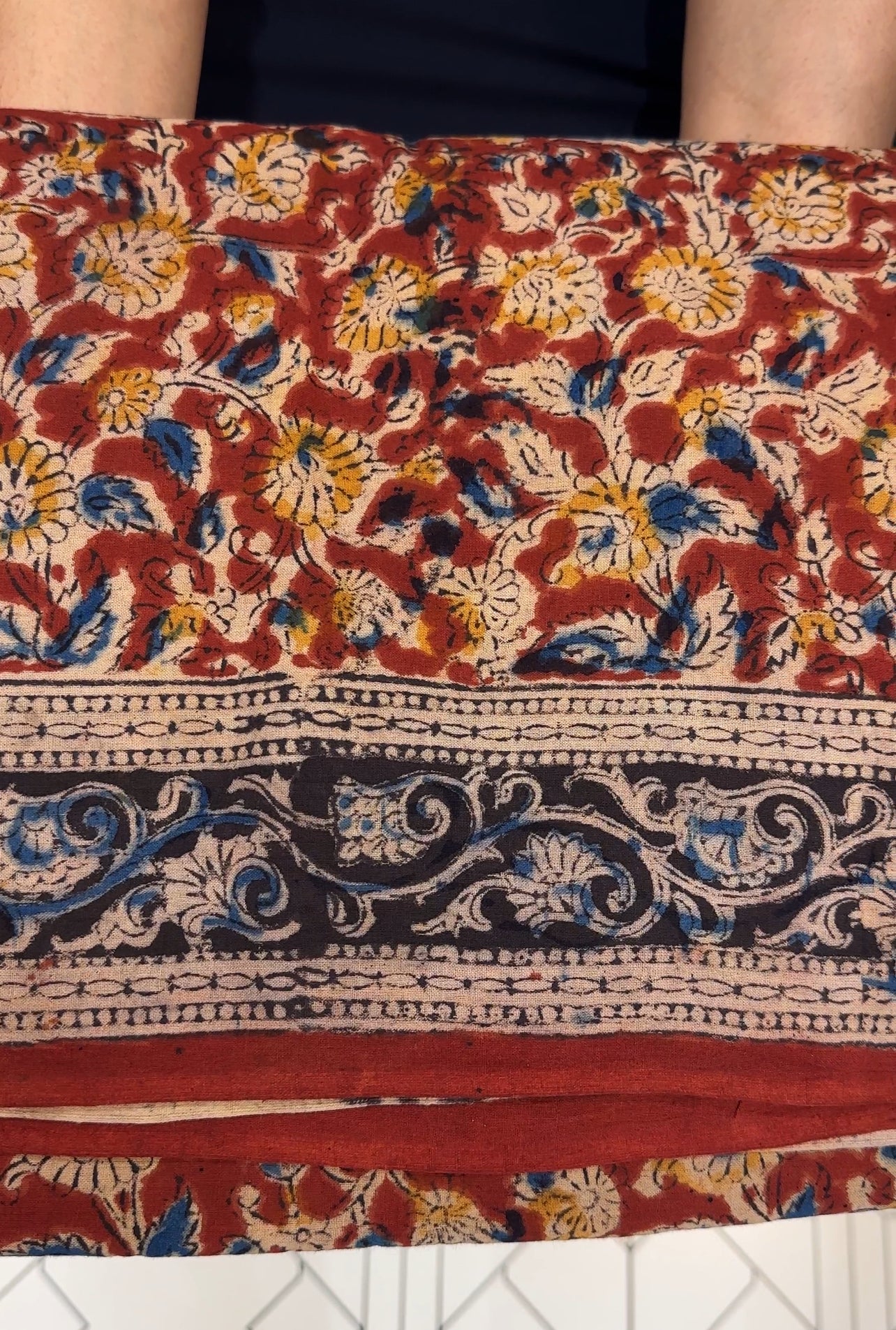 COTTON KALAMKARI PRINTED SAREE - IHA 17843