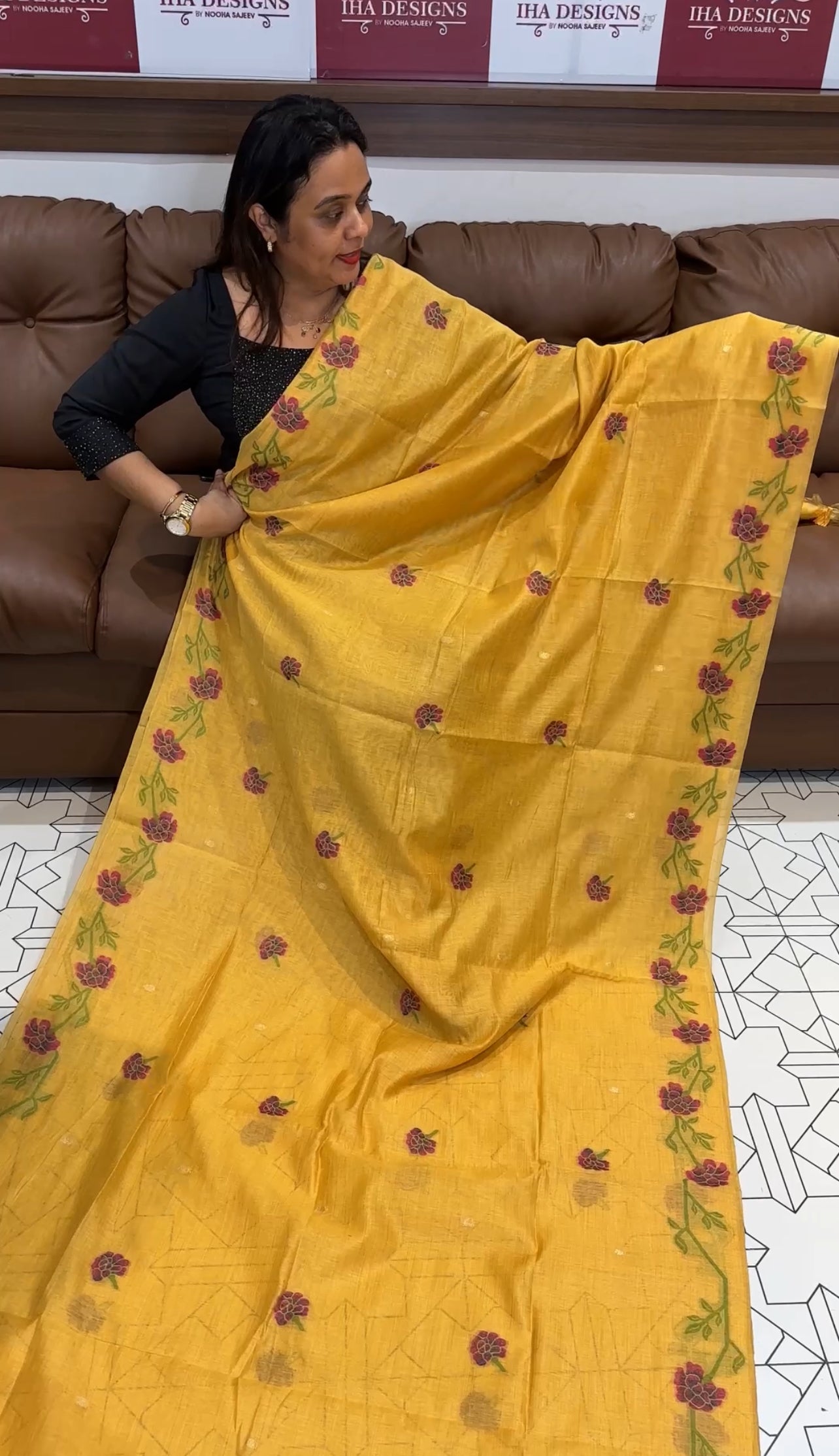 BANARASI CHANDERI SAREE - IHA 17825