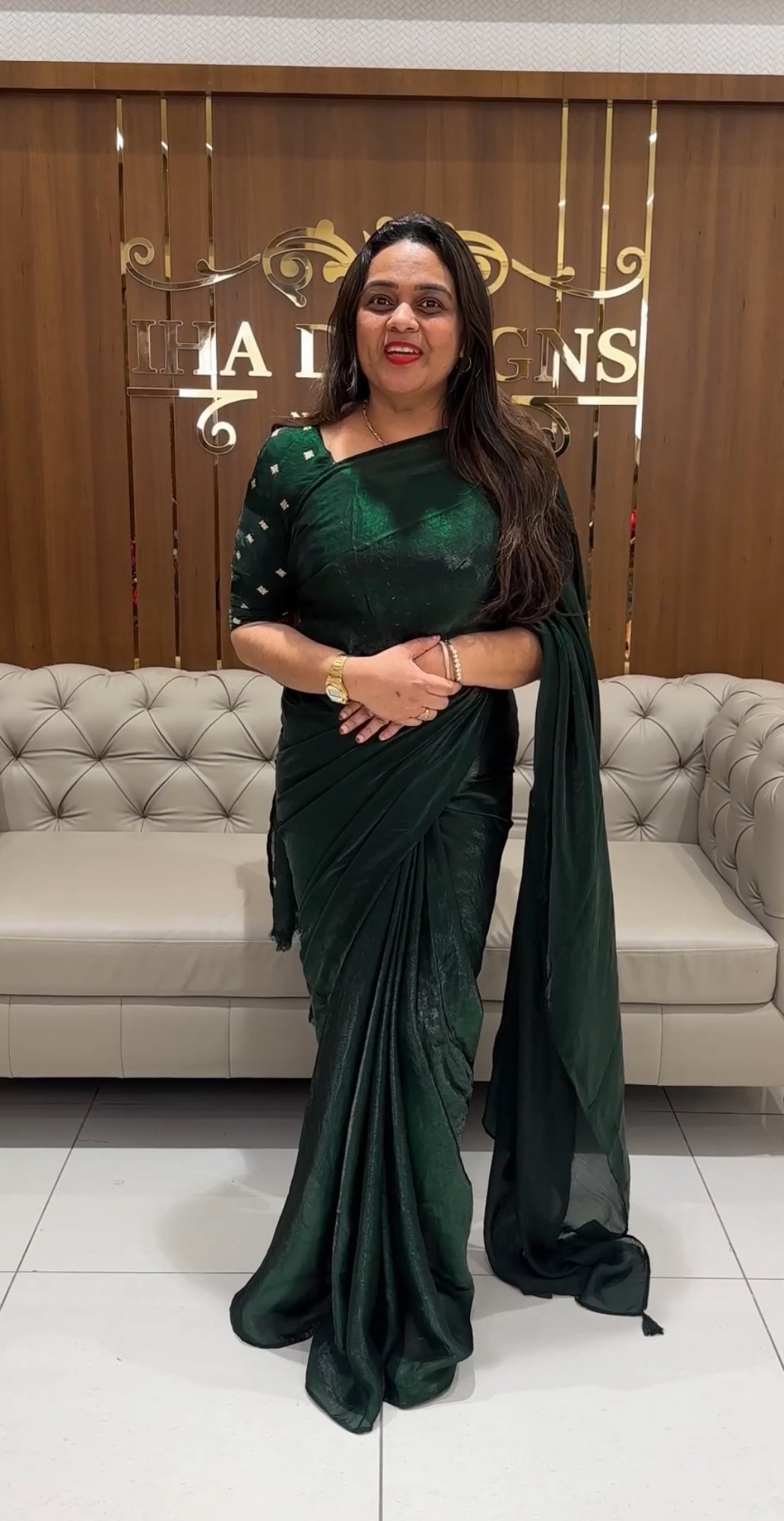 VELVET ORGANZA SAREES - IHA 26978