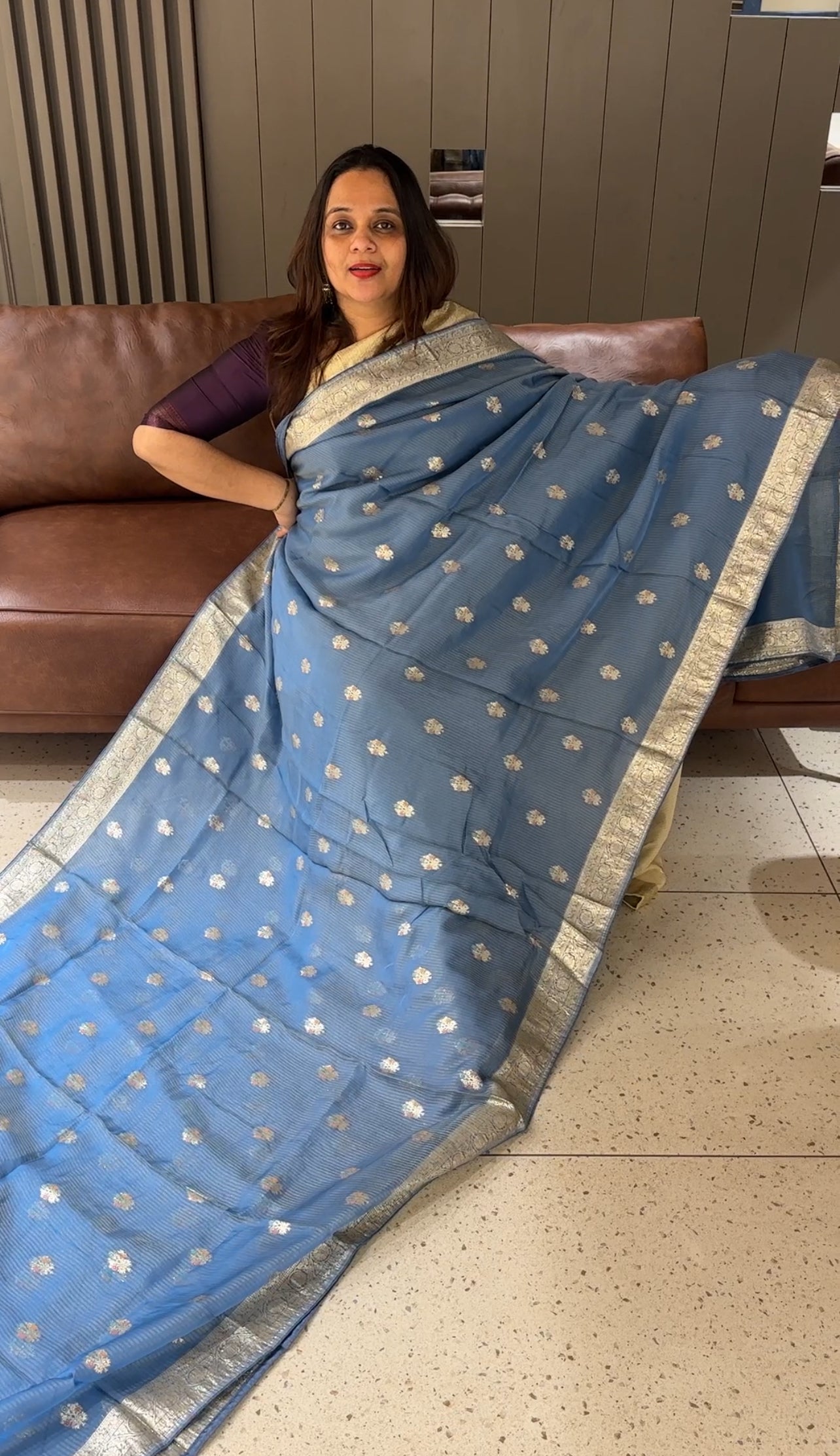 BANARASI TISSUE SAREES - IHA 15076