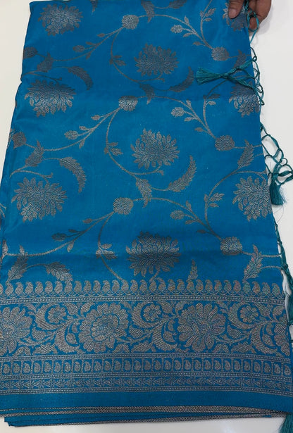 SEMI BANARASI SAREES - IHA 18044