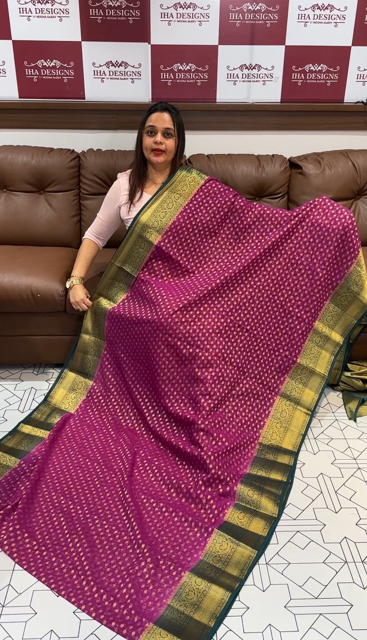 GEORGETTE BANARASI SAREE - IHA 14860