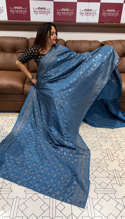 SEMI BANARASI SAREE - IHA 14548