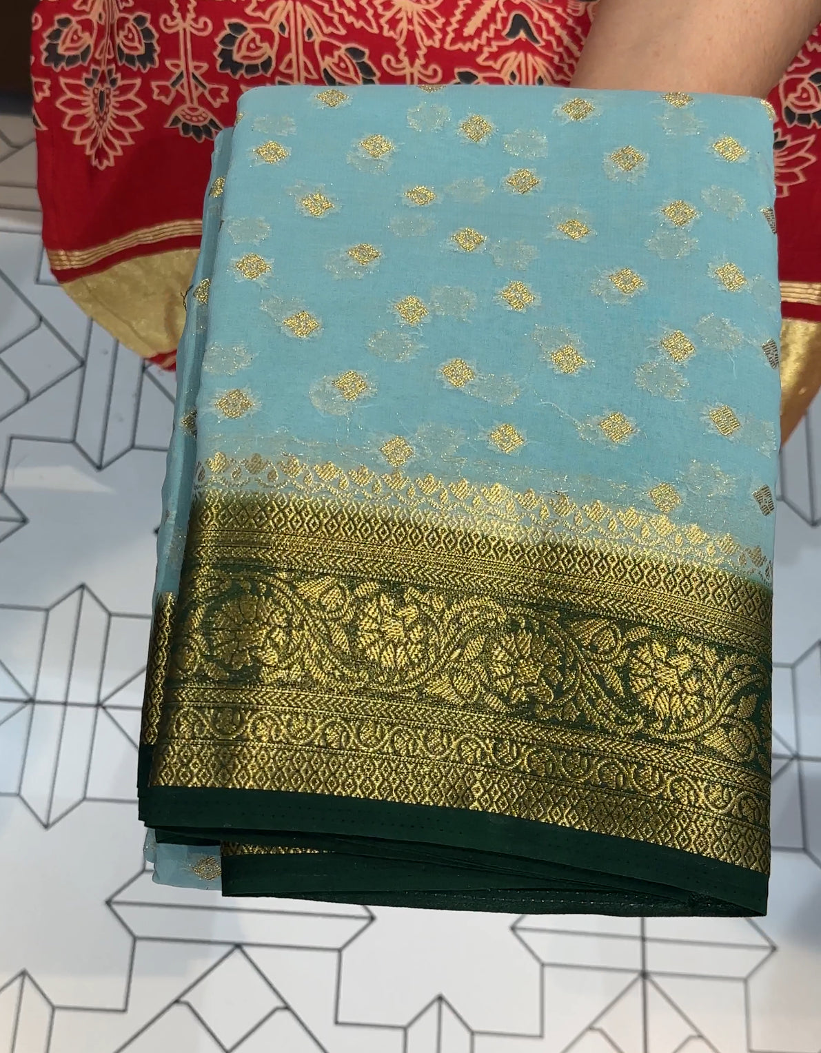 GEORGETTE BANARASI SAREE - IHA 18086