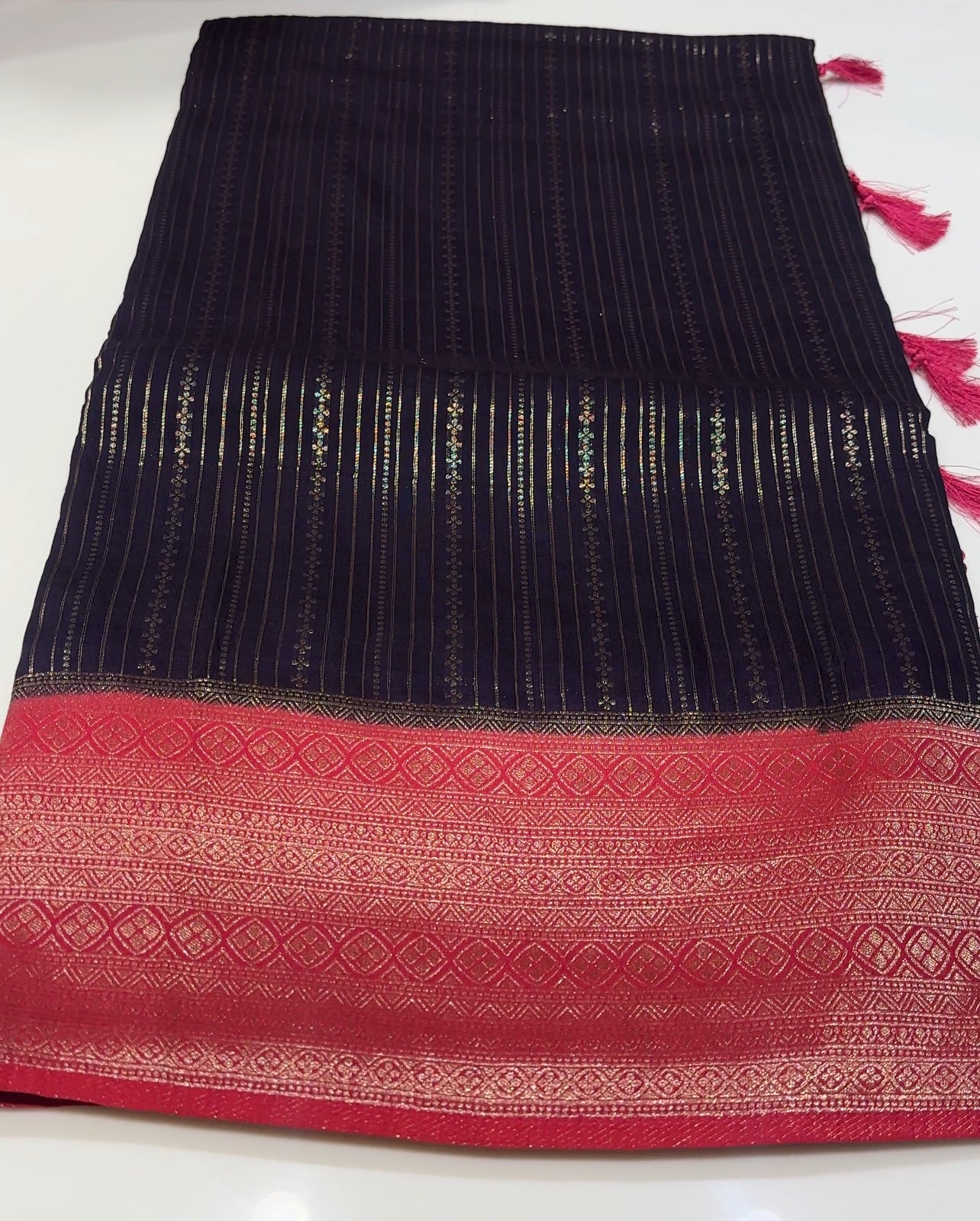 SEMI BANARASI SAREES - IHA 17147