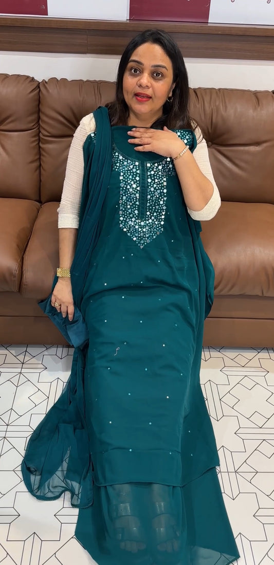 GEORGETTE UNSTITCHED SALWAR SUITS - IHA 23284
