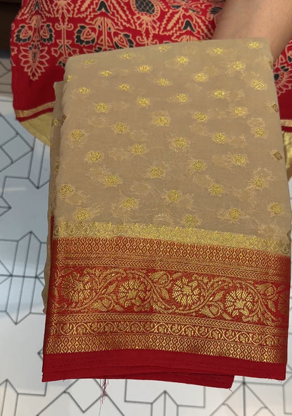 GEORGETTE BANARASI SAREE - IHA 18086