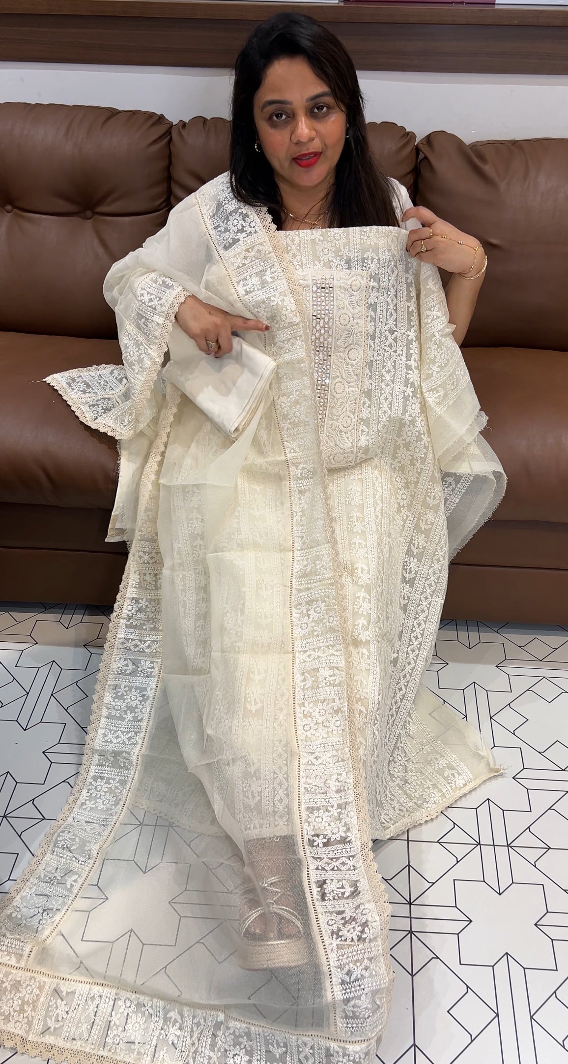 NET KOTA UNSTITCHED SALWAR SUITS - IHA 24292