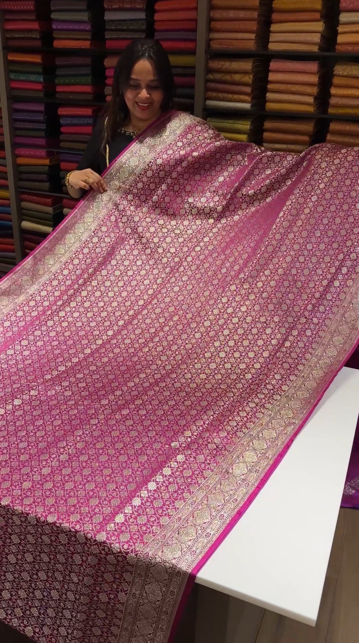 HANDLOOM KATAN BANARASI SAREES - IHA 18509