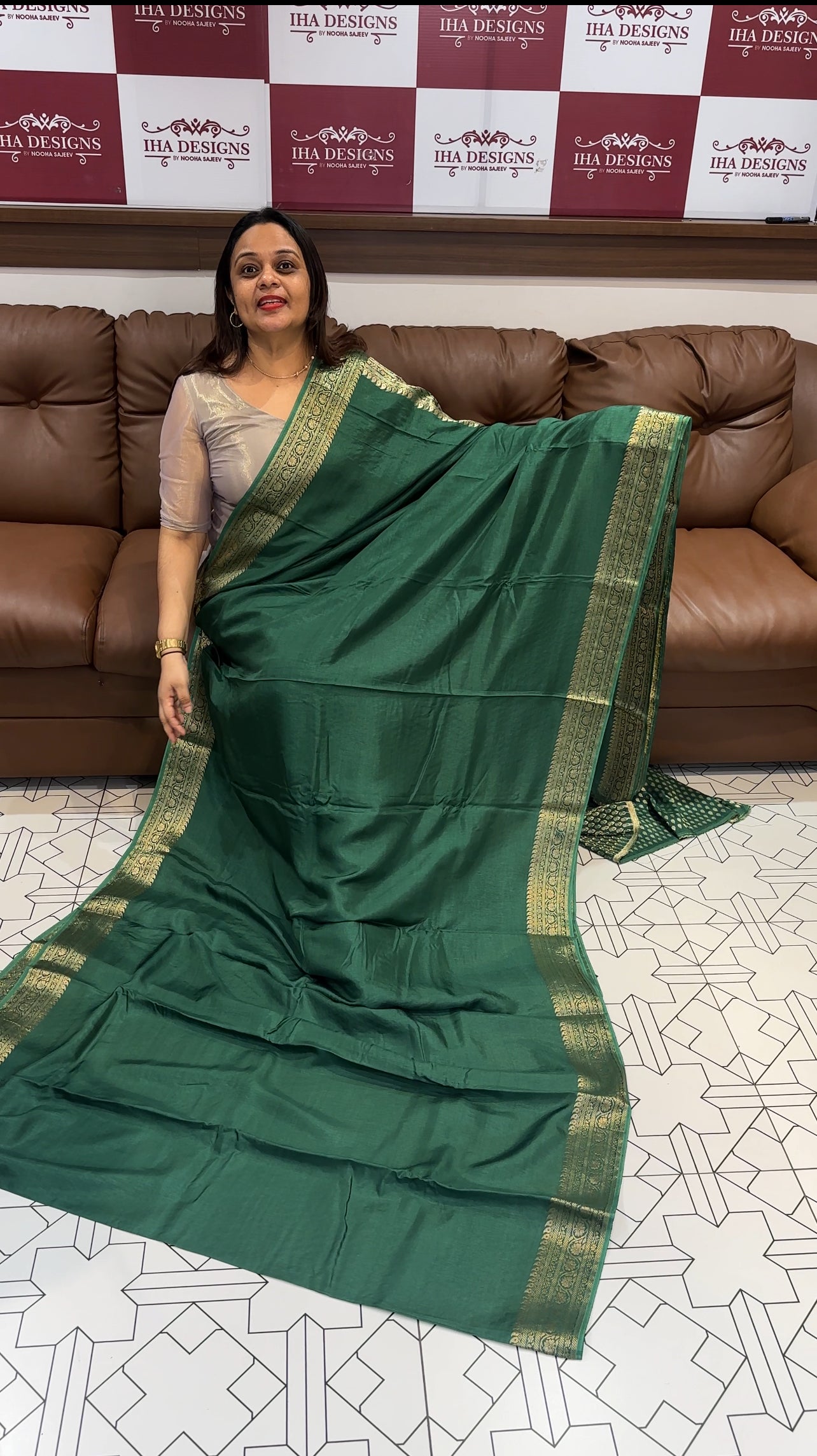 DESIGNER SEMI BANARASI SAREES - IHA 15866