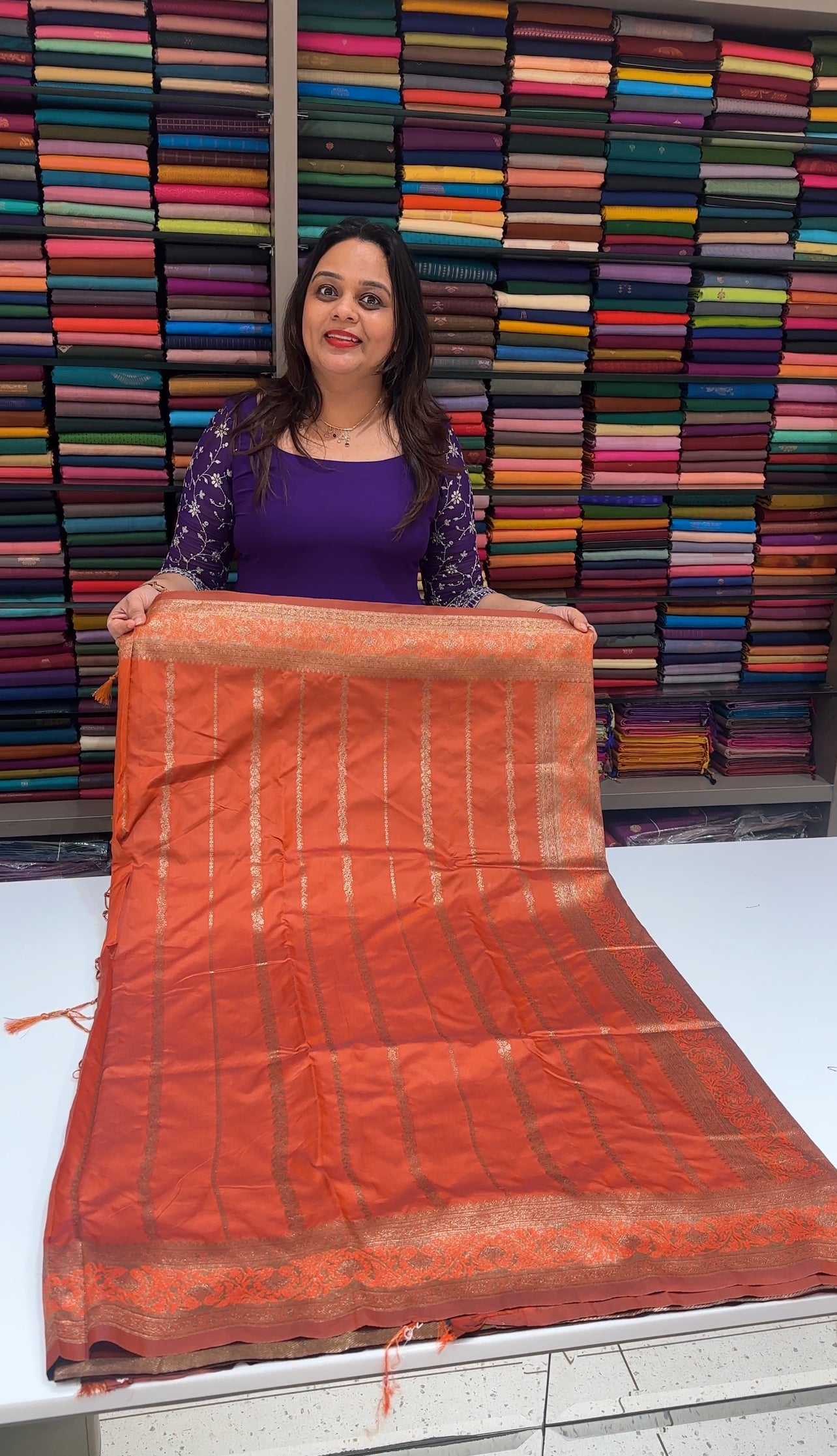 SEMI KATAN BANARASI SAREES - IHA 16770