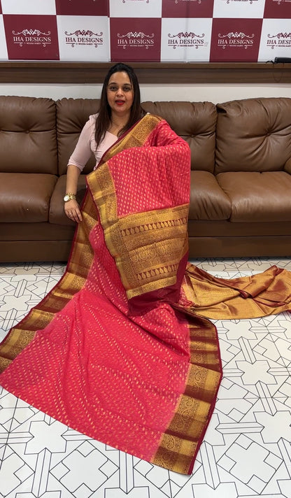 GEORGETTE BANARASI SAREE - IHA 14860