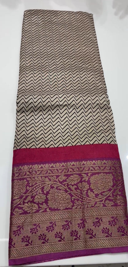 PRINTED SILK SAREE - IHA 18115