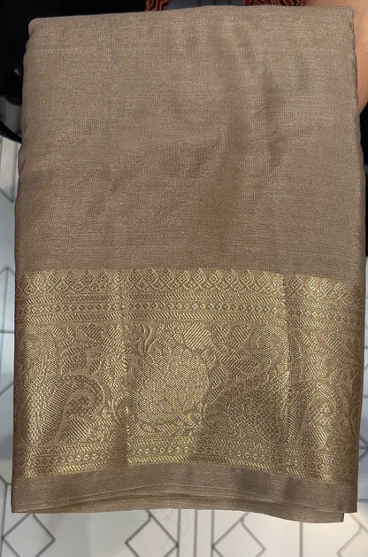 SEMI BANARASI SAREES - IHA 18550