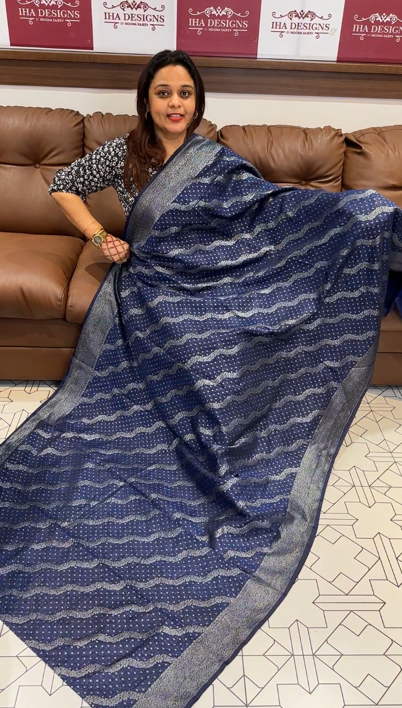 SEMI BANARASI SAREE - IHA 14804