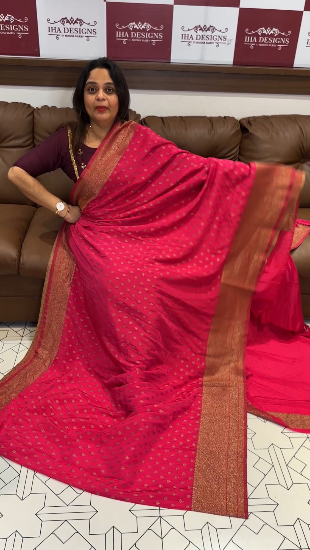 FORWARD SEMI BANARASI SAREES - IHA 17729