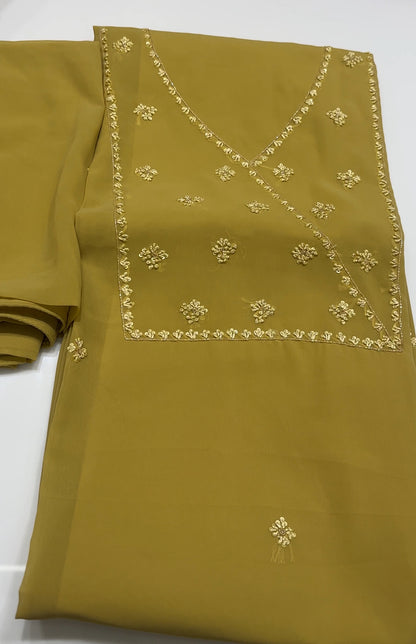 FAUX GEORGETTE UNSTITCHED SALWAR SUITS - IHA 18193