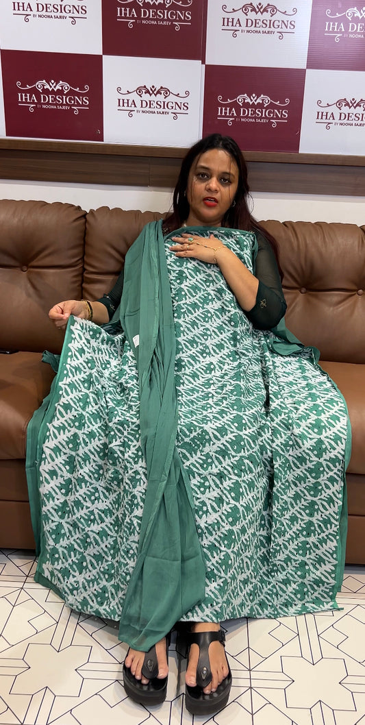 BATIK PRINTED UNSTITCHED SALWAR SUITS - IHA 8808