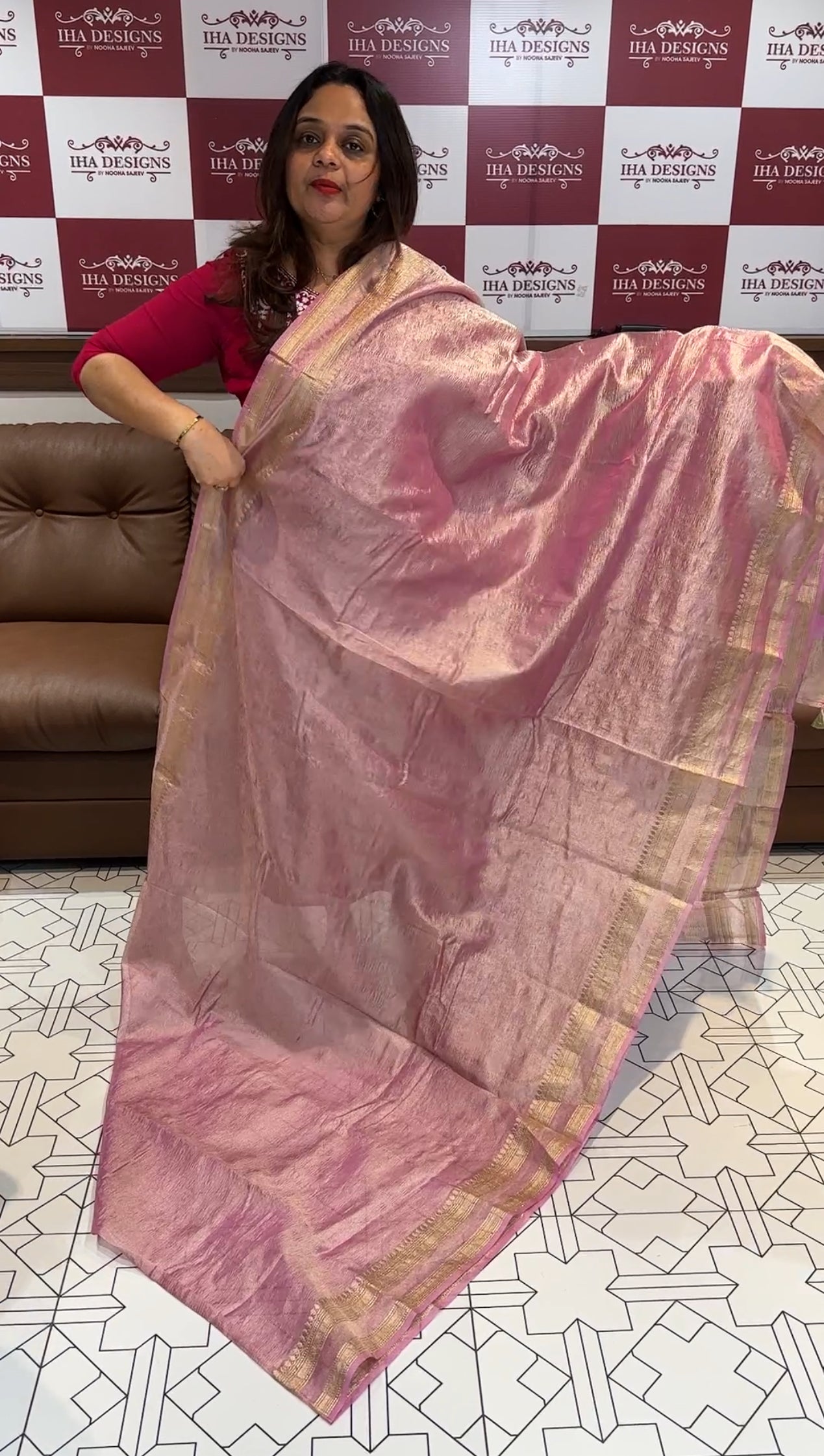 TISSUE BANARASI SAREE - IHA 14434