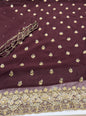 HAND WORKED ORGANZA UNSTITCHED SALWAR SUITS - IHA 17176