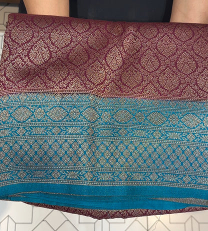 SEMI KATAN SAREE - IHA 17839