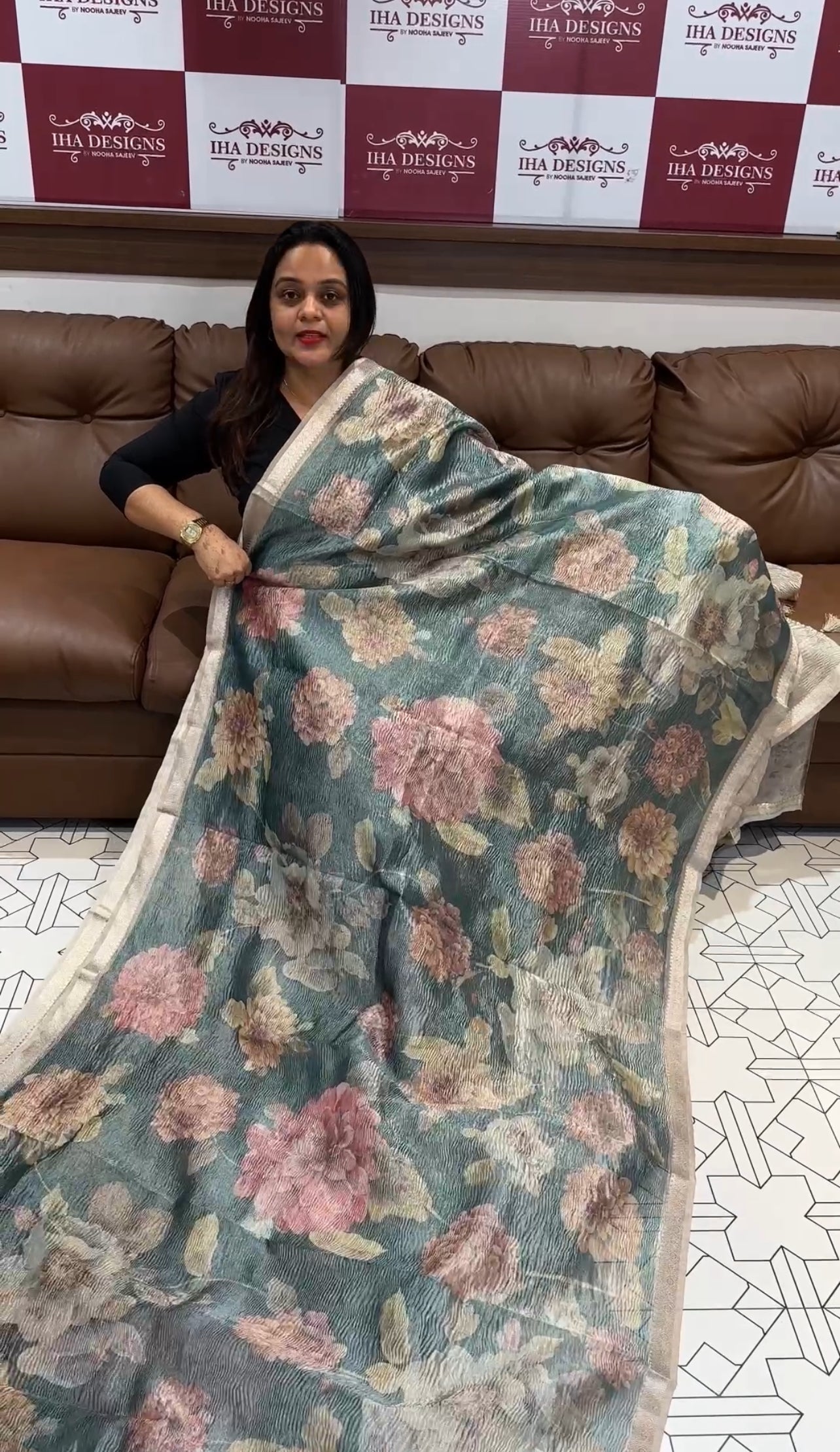 TISSUE BANARASI SAREE - IHA 16596