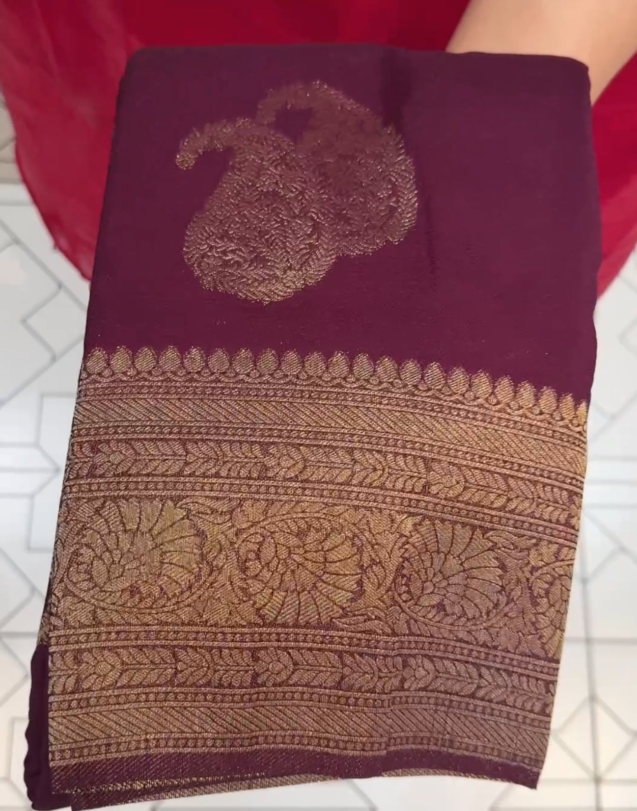 SEMI BANARASI SAREE - IHA 19196