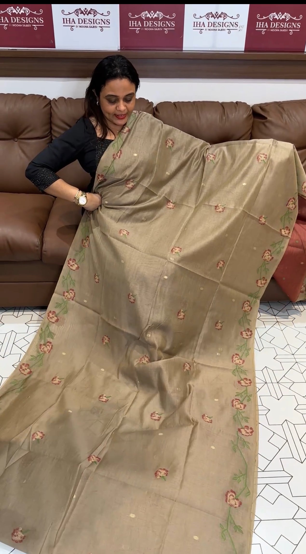 BANARASI CHANDERI SAREE - IHA 17825