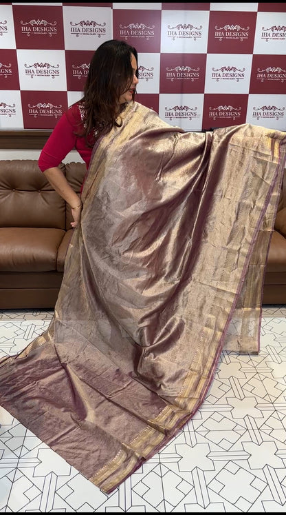 TISSUE BANARASI SAREE - IHA 14434