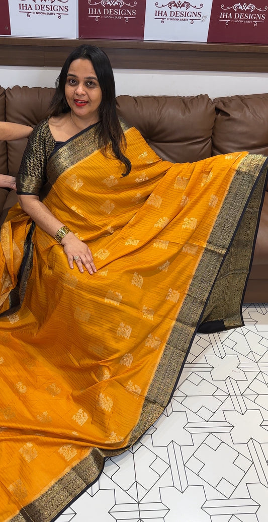 SEMI BANARASI SAREES - IHA 19492