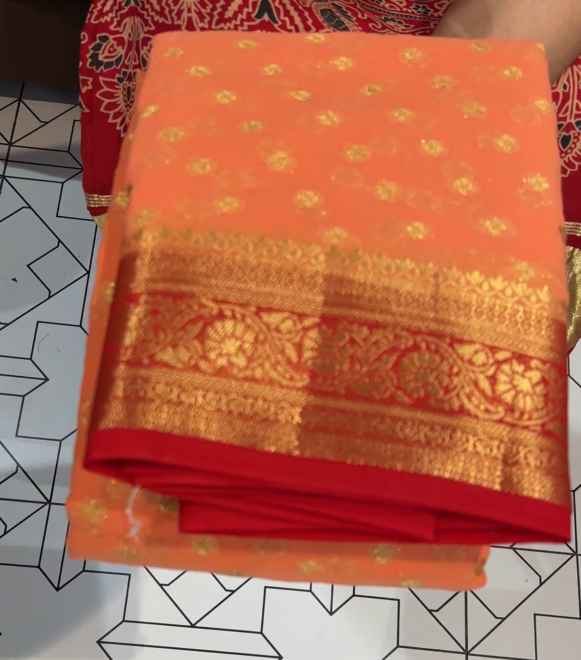 GEORGETTE BANARASI SAREE - IHA 18086