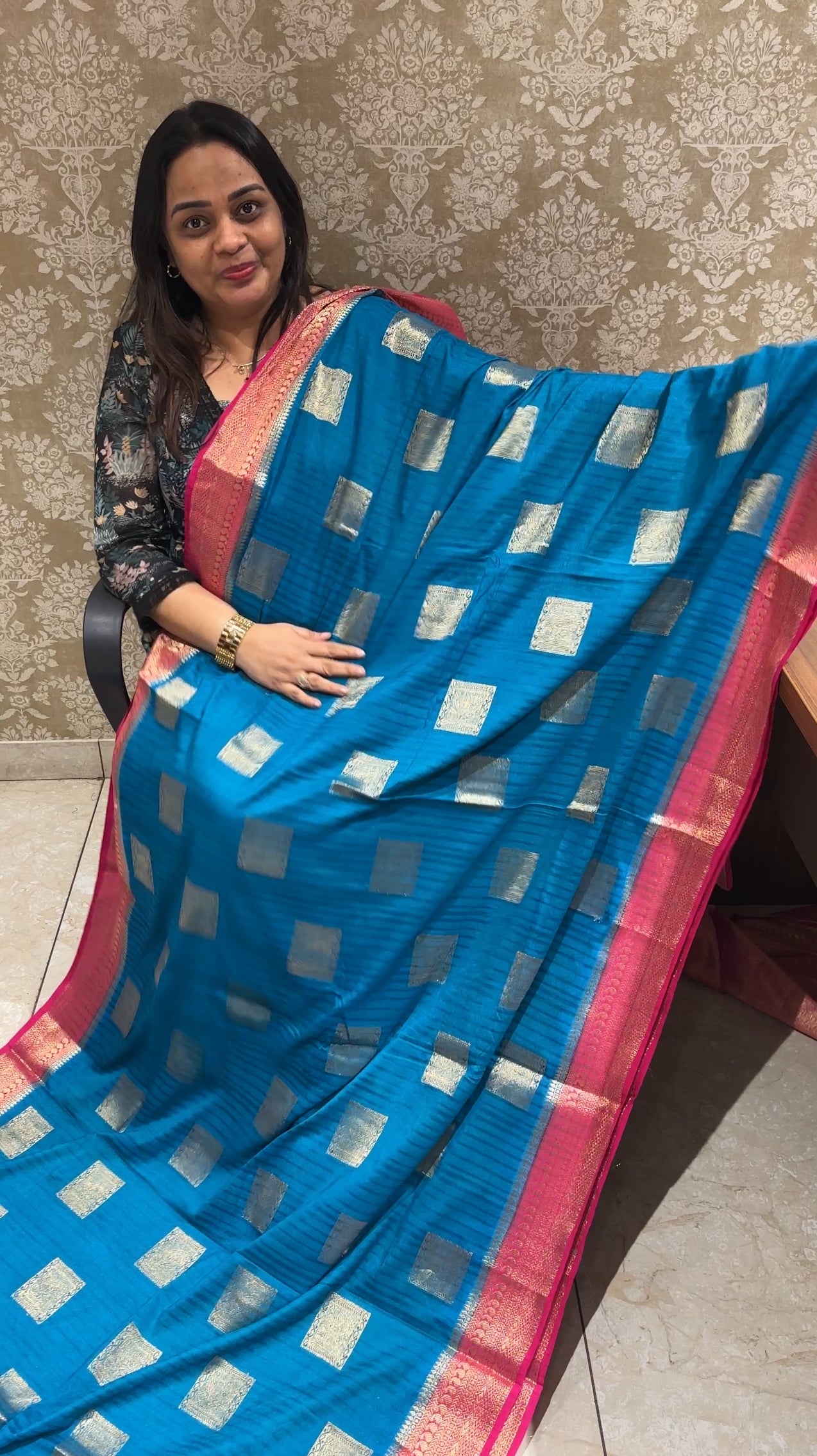 SEMI BANARASI SAREES - IHA 19629