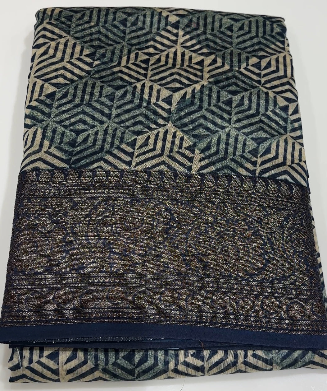 PRINTED BANARASI CHANDERI SAREES - IHA 17450