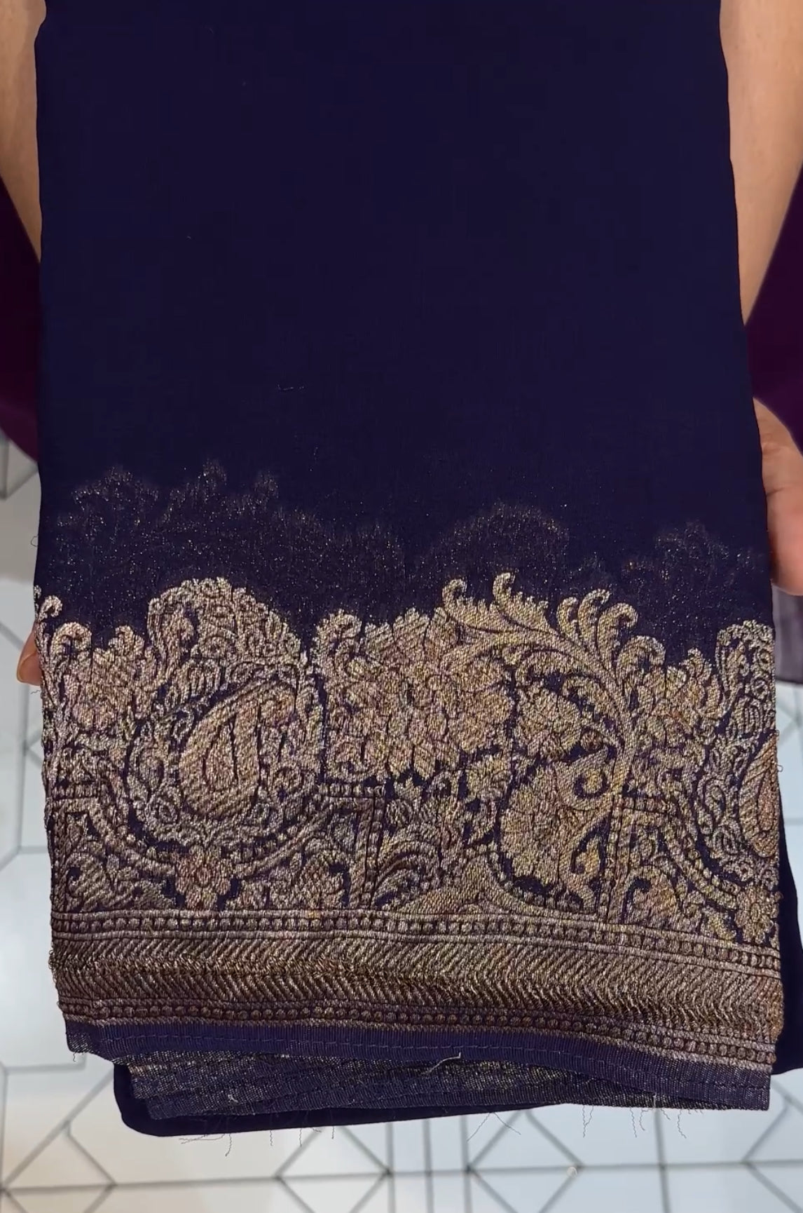 GEORGETTE BANARASI SAREES - IHA 17422