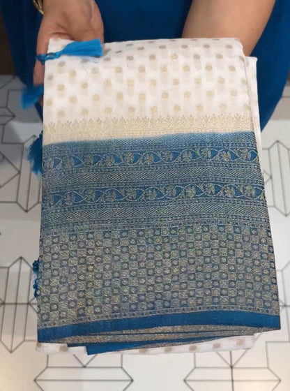 SEMI BANARSI SAREES - IHA 17258