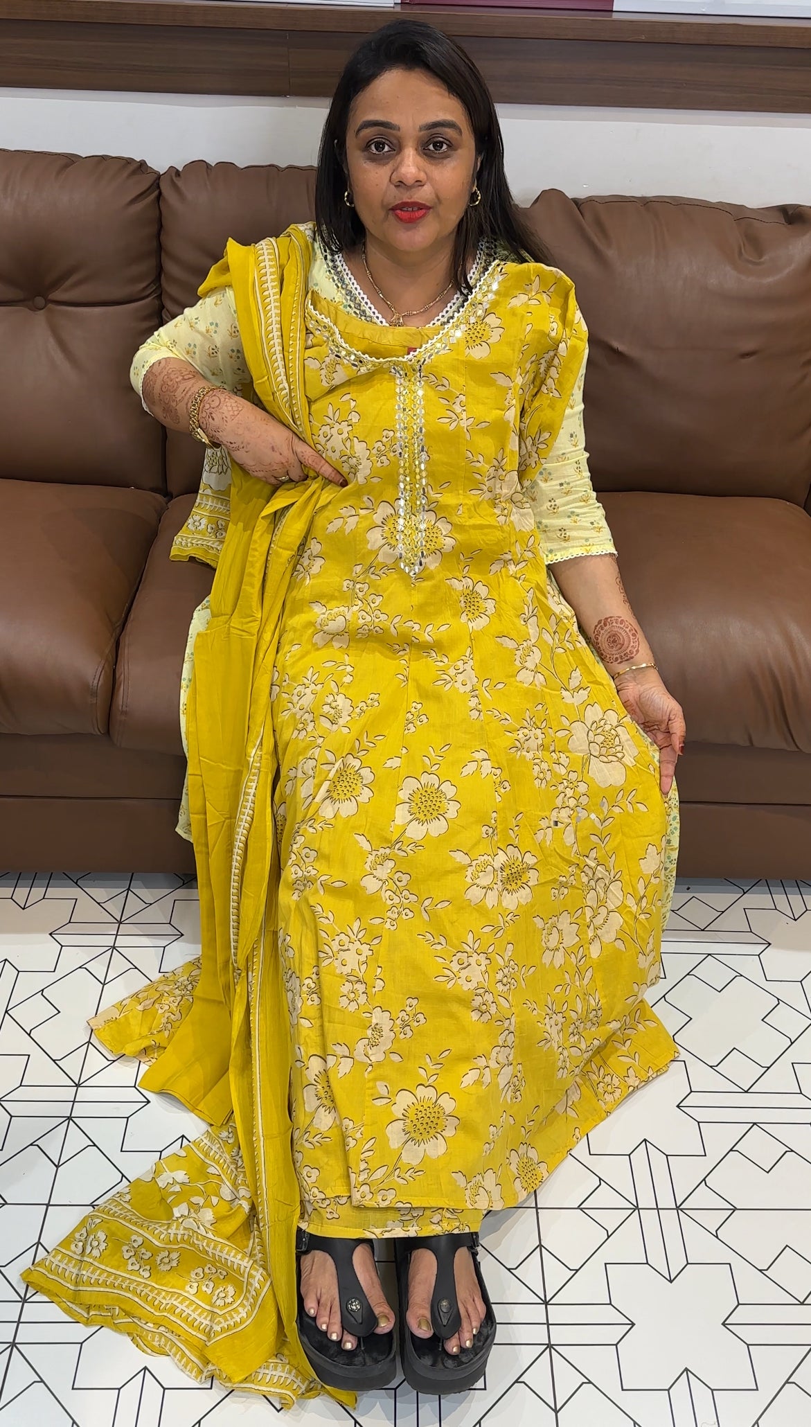 MUL COTTON TOP , BOTTOM AND DUPATTA - IHA 23784