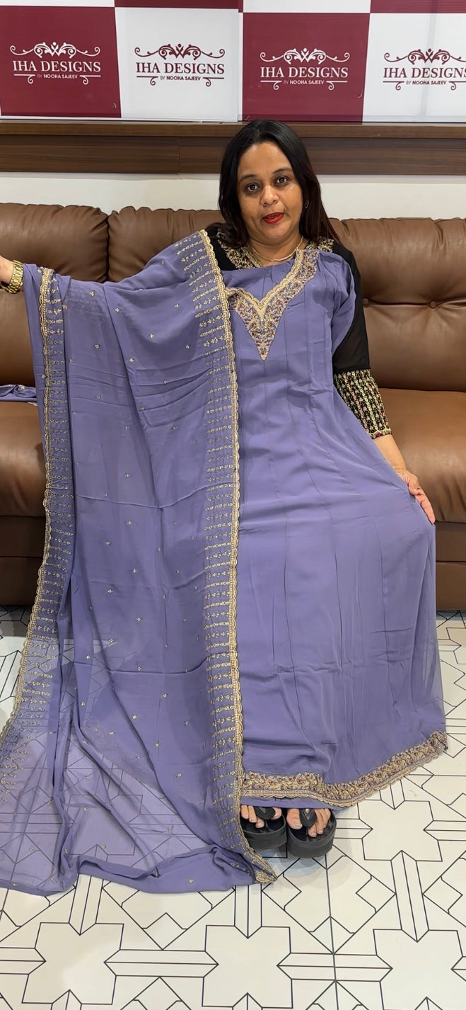 IHA'S IN-HOUSE DESIGNER ANARKALI TOP AND DUPATTA  - IHA 17652