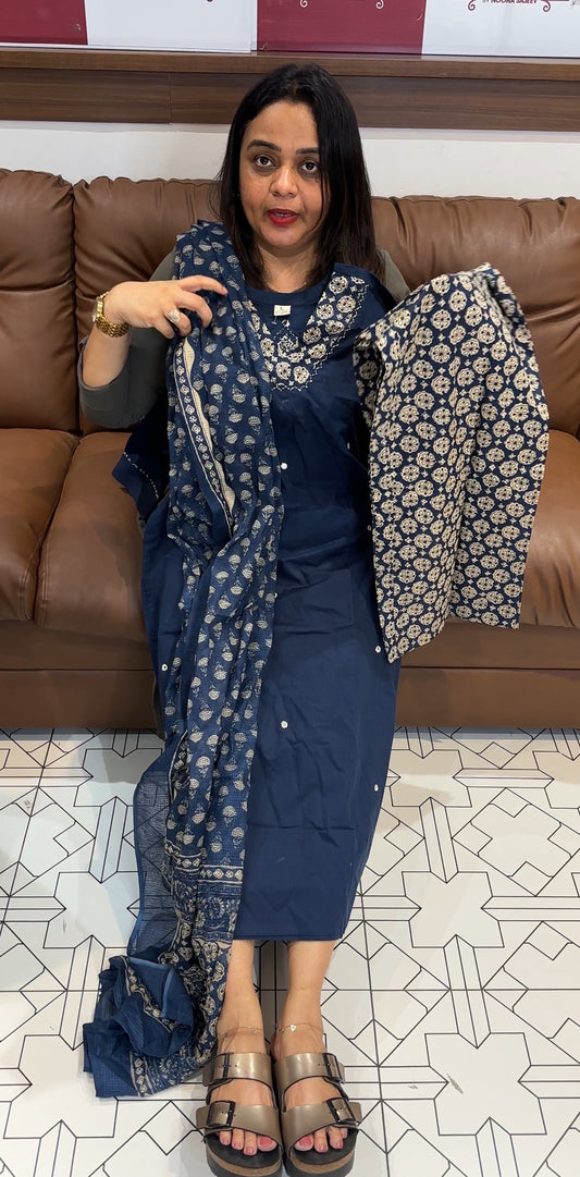 COTTON TOP,BOTTOM AND DUPATTA - IHA 23157