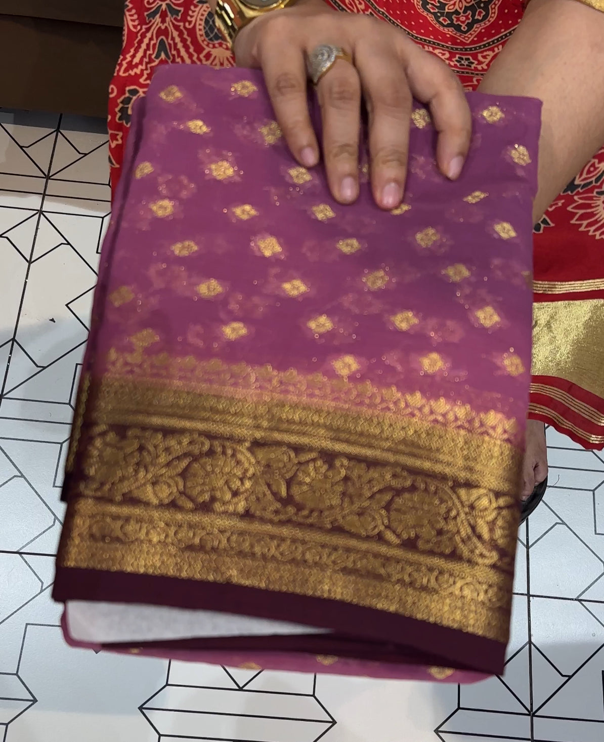 GEORGETTE BANARASI SAREE - IHA 18086