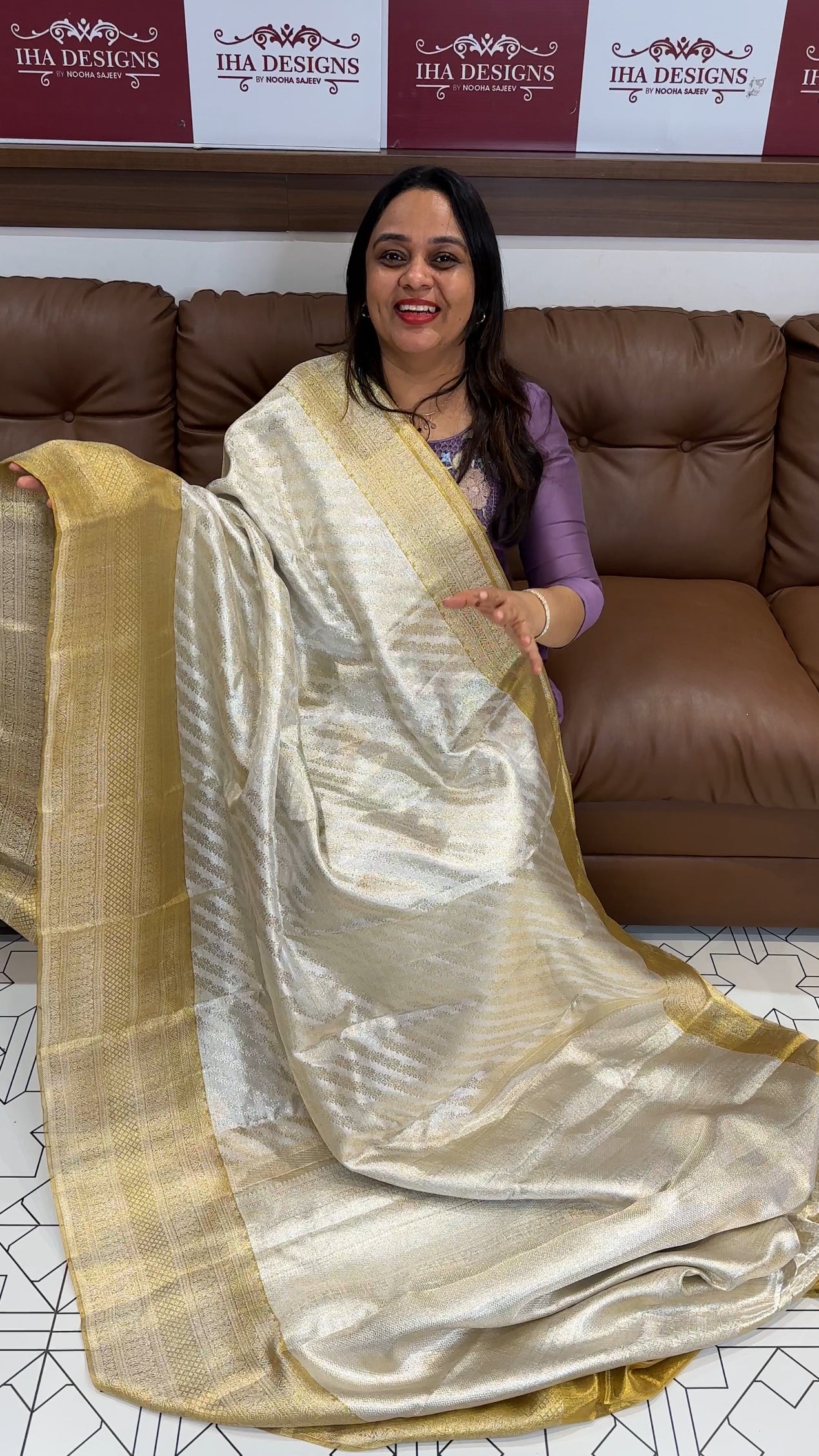 DESIGNER TISSUE KANCHIPURAM SILK SAREES - IHA 19455