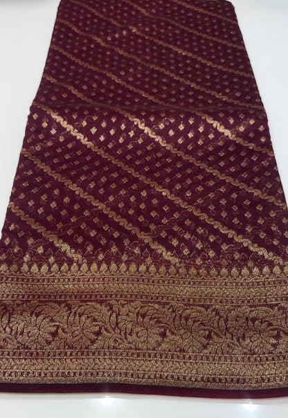 SEMI BANARASI SAREES - IHA 17149